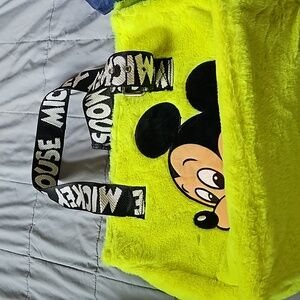 Disney Parks Mickey Mouse Neon Furry fuzzy large tote bag